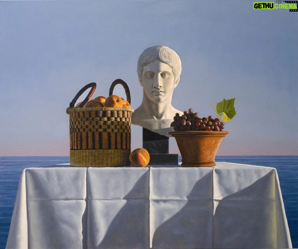 Frida Gustavsson Instagram - still life with peaches, grapes and a bust by david ligare. i am a huge fan of davids work and its neo classical elements. they make me dream of lounging around in arcadia, surrounded by mythological creatures and ever blue skies. the bond between the past and the present is unbreakable and always an inspiration 💜