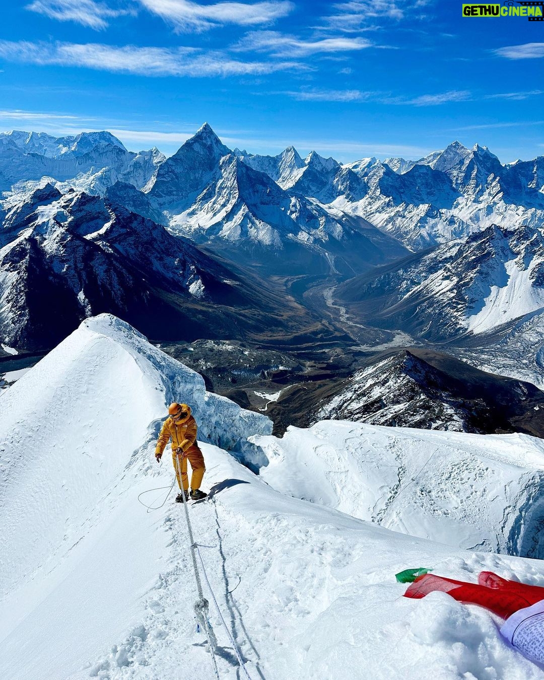 Frida Gustavsson Instagram - i have dreamt about the mighty himalayan mountains for as long as i can remember - its peaks etched in my consciousness as a wild dream. to finally see them up close has been a humbling and transformative experience that will stay with me always ❤️ thank you to my epic climbing partners @lottahintsa and @emmasvenssonphoto so much love and respect and last, but not least, thank you to the magical people of nepal for your immense generosity and spirit - you are incredible and i cannot wait to come back to your enchanted land. Sagarmatha National Park