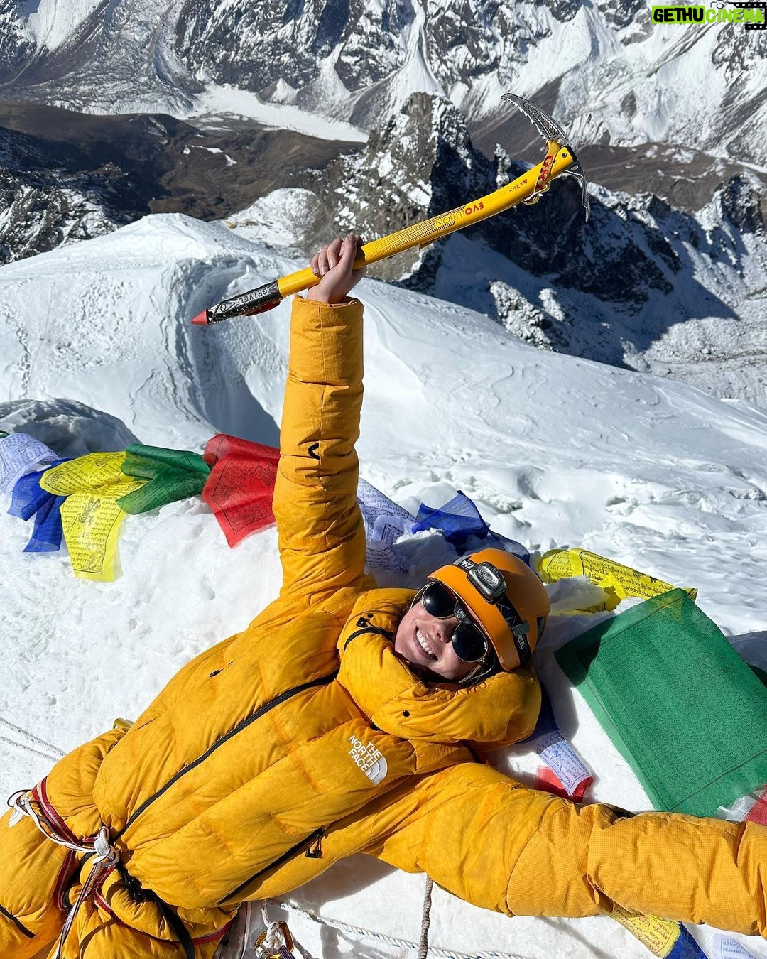 Frida Gustavsson Instagram - i have dreamt about the mighty himalayan mountains for as long as i can remember - its peaks etched in my consciousness as a wild dream. to finally see them up close has been a humbling and transformative experience that will stay with me always ❤️ thank you to my epic climbing partners @lottahintsa and @emmasvenssonphoto so much love and respect and last, but not least, thank you to the magical people of nepal for your immense generosity and spirit - you are incredible and i cannot wait to come back to your enchanted land. Sagarmatha National Park