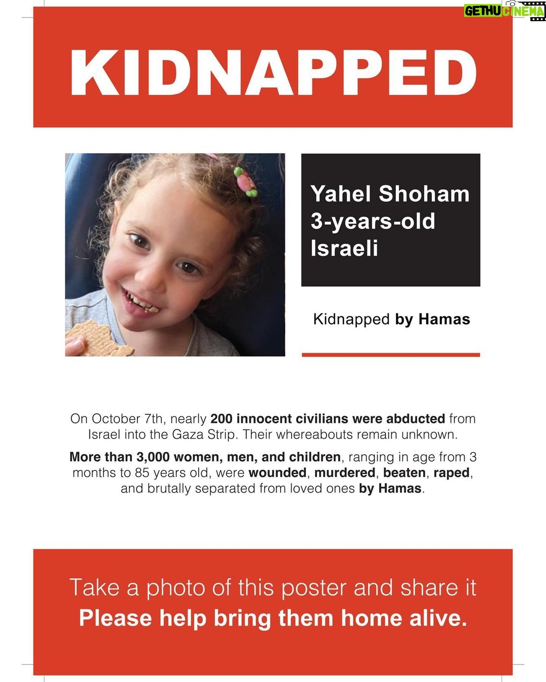 Gal Gadot Instagram - These are all members of THE SAME FAMILY, 10 of them, all being held captive by Hamas. Take a minute and let that sink in. Children, mothers, grandparents, all been taken from their homes and not heard from since last Saturday What if this was your family? #BringThemBack — — Thank you @dedebandaid @nitzanmintz @talhuber