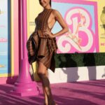 Gal Gadot Instagram - Bravo Margot Robbie and Greta Gerwig! You’ve created such a delicious, colorful, fun movie that carries such an important message. I had so much fun watching The Barbie movie! Congrats 💖💖💖💖 Styled by @karlawelchstylist Hair by @jennychohair Makeup by @missjobaker Loved my dress by @jonathan.anderson @jw_anderson Nails by @chuenails Photo by @gettyentertainment Shoes by @femme_la Bag @aupenofficial Jewelry @tiffanyandco