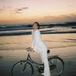 Gal Gadot Instagram – Three of my favs – the beach, sunsets and riding bikes in a suit 😜