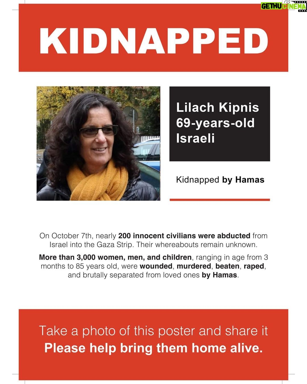Gal Gadot Instagram - These are all members of THE SAME FAMILY, 10 of them, all being held captive by Hamas. Take a minute and let that sink in. Children, mothers, grandparents, all been taken from their homes and not heard from since last Saturday What if this was your family? #BringThemBack — — Thank you @dedebandaid @nitzanmintz @talhuber