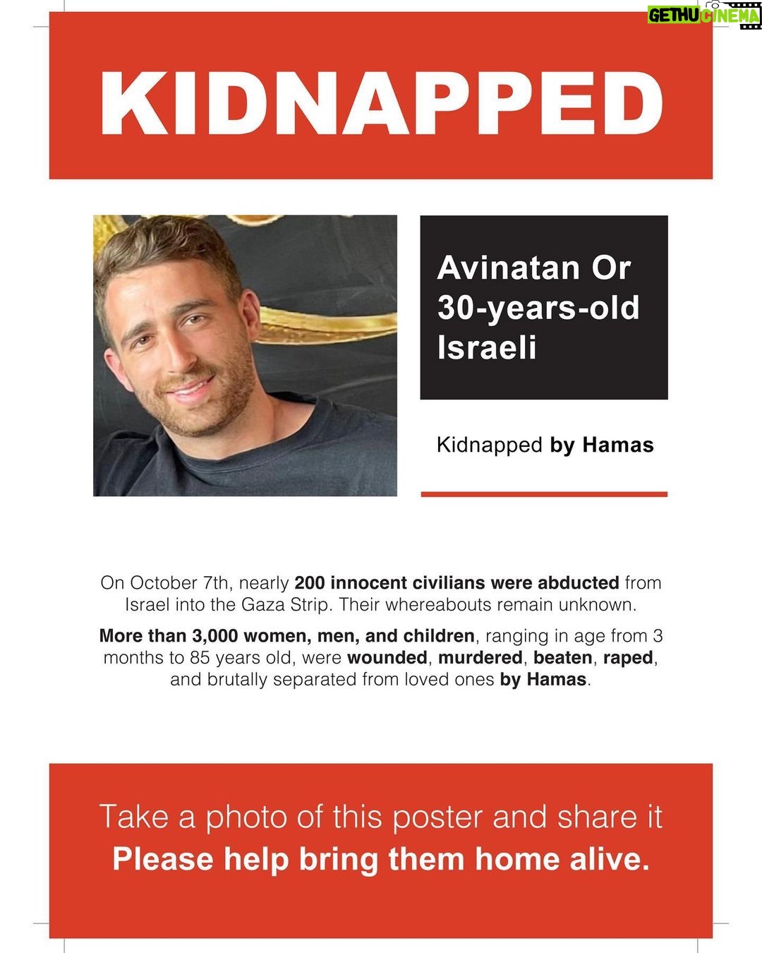 Gal Gadot Instagram - at this moment there hundreds of kidnapped or missing innocent Israelis. I am using my platform to share their names. their faces, their information. please share their photos, share the stories. And help us scream to the world, Hamas #BringThemBack! if you have any information or if your loved one is missing please head to the link on my story to contact us — — Thank you @dedebandaid @nitzanmintz @talhuber