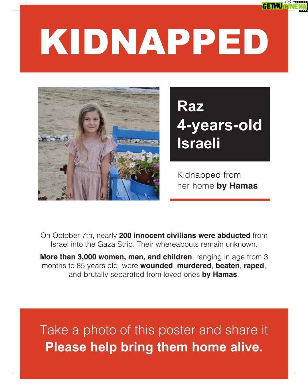 Gal Gadot Instagram - at this moment there hundreds of kidnapped or missing innocent Israelis. I am using my platform to share their names. their faces, their information. please share their photos, share the stories. And help us scream to the world, Hamas #BringThemBack! if you have any information or if your loved one is missing please head to the link on my story to contact us — — Thank you @dedebandaid @nitzanmintz @talhuber