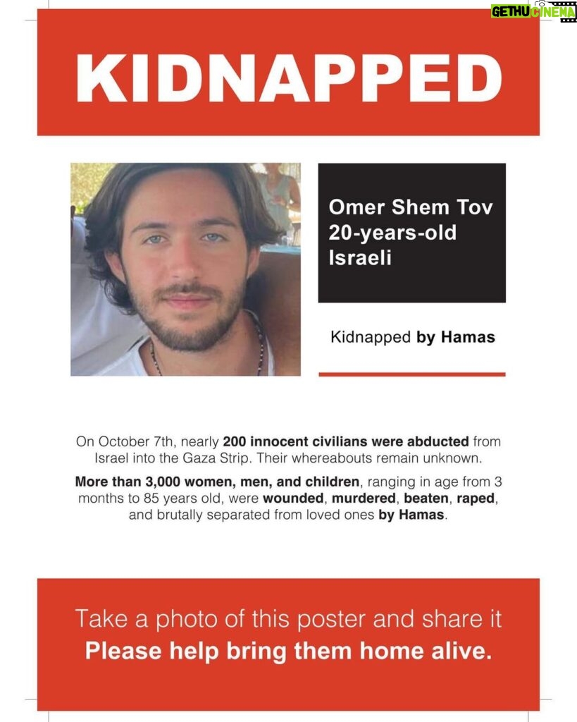 Gal Gadot Instagram - at this moment there hundreds of kidnapped or missing innocent Israelis. I am using my platform to share their names. their faces, their information. please share their photos, share the stories. And help us scream to the world, Hamas #BringThemBack! if you have any information or if your loved one is missing please head to the link on my story to contact us — — ‏Thank you @dedebandaid @nitzanmintz @talhuber