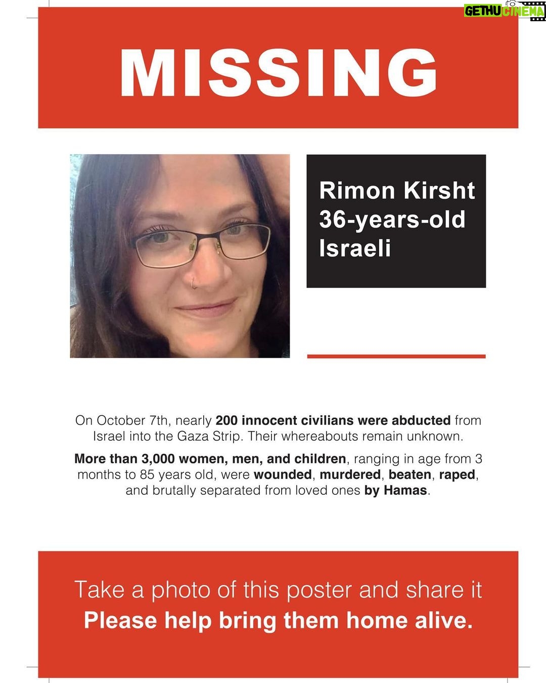 Gal Gadot Instagram - At this moment there are hundreds of missing innocent Israelis, their families broken and begging for any piece of information, any lead to help bring them home. I am using my platform to share their names. their faces, to tell the world what is happening. Please share their photos, share the stories together let's #BringThemBack if you have any information or if your loved one is missing please head to the link on my story to contact us ____ thank you @dedebandaid @nitzanmintz @talhuber