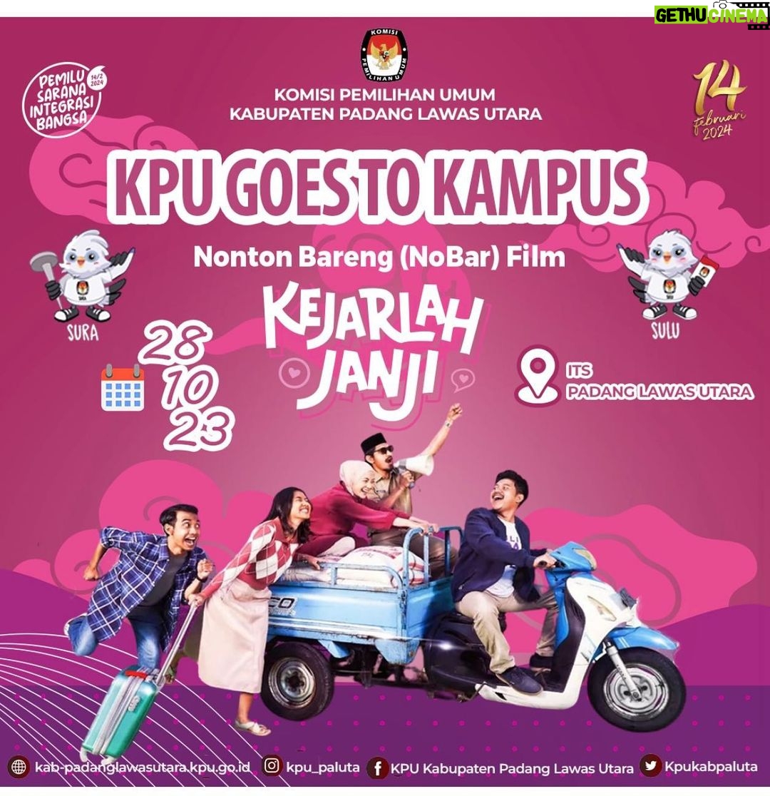 Garin Nugroho Instagram - Yuk ikuti film “ Kejarlah Janji “ , civic education untuk pemilu bermartabat , Dari roadshow pesantren, kampus hingga kedutaan kedutaan @kpu_ri @filmkejarlahjanji @rinadamayanti23 @mincrut @ibnujamilo @bimazeno