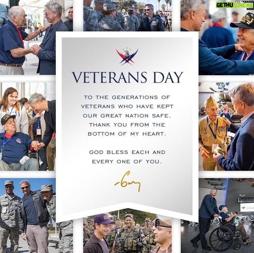 Gary Sinise Instagram - Each Veterans Day I like to take time to reflect on the men and women who have sacrificed in freedoms defense. I think of my own family members who have worn the cloth of this nation, the incredible heroes I’ve met over the many years while on this mission, and I think of the veterans in your life, too. I am so thankful for those who have selflessly served this great country.   Freedom and security are precious gifts that must be fought for and protected. With only a small percentage of our population serving in uniform, it is important that we do not forget our defenders here at home and those serving abroad, often in dark and dangerous places. It is because of them that we as a nation, live in the land of the free.    To all our nation’s veterans and the families who served alongside them, God bless you all and thank you for your selfless service.