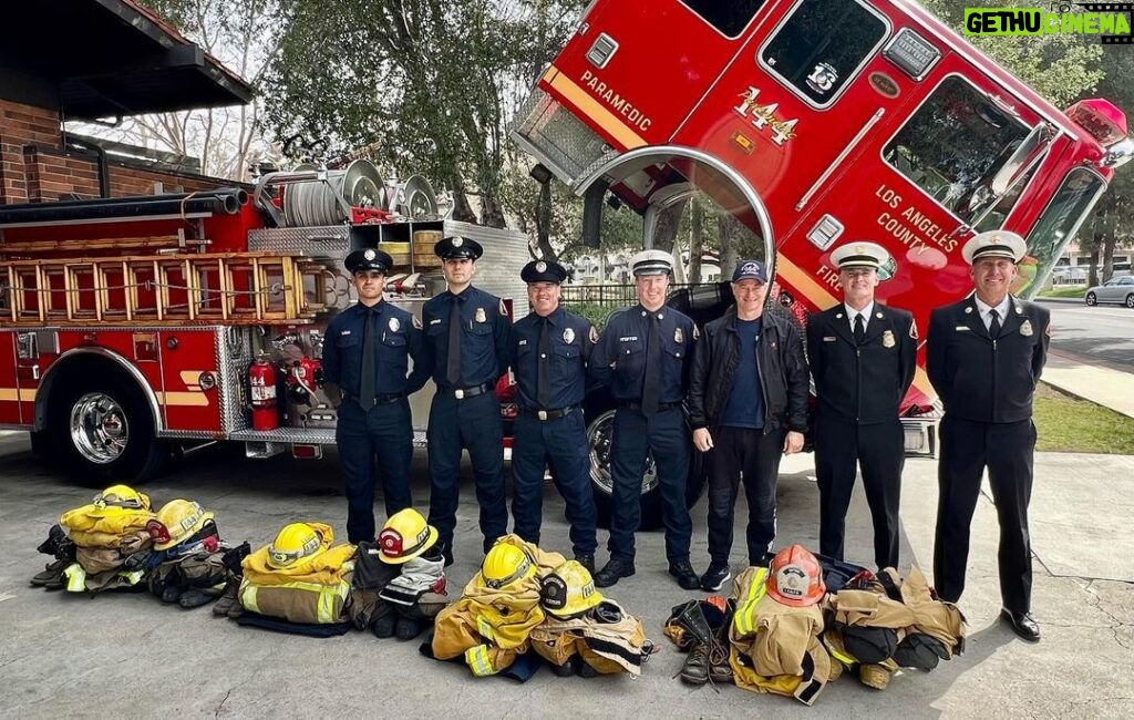 Gary Sinise Instagram - Stopped by LA Station 144 today to say hello and and thank these awesome firefighters. They were getting ready for their inspection. I am sure they passed with flying colors. Thanks for the cup of coffee guys.