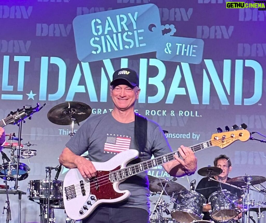 Gary Sinise Instagram - Had a great time performing for some of the newest members of our military at the US Coast Guard Academy, Aug 6th! And last night, rocking out for our wounded heroes at the Disabled American Veterans Convention in Atlantic City on National Purple Heart Day! This is our 18th time playing for the DAV since our first concert in Las Vegas in 2005. My first convention was in 1994, 29 years ago, when I was proud to receive their National Commanders Award. I am honored to play once again for our wounded heroes and their families.