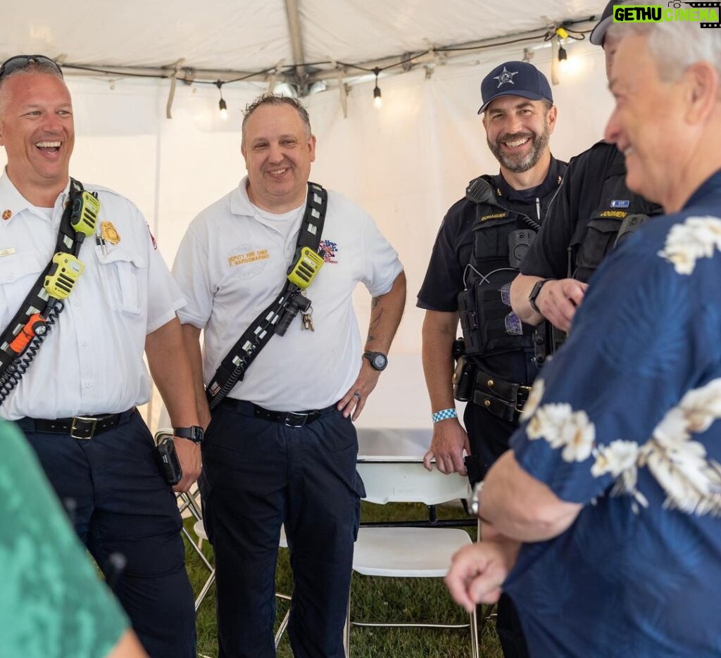 Gary Sinise Instagram - Honored to meet with members of the Highland Park Police and Fire Departments before our Gary Sinise Foundation Concert for Highland Park on July 4. The band rocked and it was so nice to see folks enjoying themselves on what was a difficult one year anniversary for my hometown. #highlandparkstrong