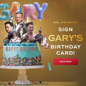 Gary Sinise Instagram - Shhh 🤫…it’s a secret…

Hey everyone, 

My name is Cristin and I’ve worked with Gary at the Gary Sinise Foundation going on 9 years. I’m temporarily taking over his social media (yes, he has absolutely no idea this is happening 😆). The team and I have come up with a BIRTHDAY SURPRISE for Gary and we hope you’ll join us to make it extra special!

In Gary’s bio is the link for YOU to sign his birthday card with your own personal message.

If you love his mission for our nation’s heroes, are a huge fan of his theater, TV, and movie masterpieces, or just want to wish him a “happy birthday”, please follow the link. I know he’s going to be so moved to see your messages of love and support.

And remember, it’s a secret!