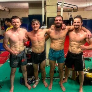 George Hardwick Instagram - Wrestling, sparring and Parmos with @adam_cullen1 and @nathanfletcher_ 
Can't wait to see them pick up some finishes in Manchester