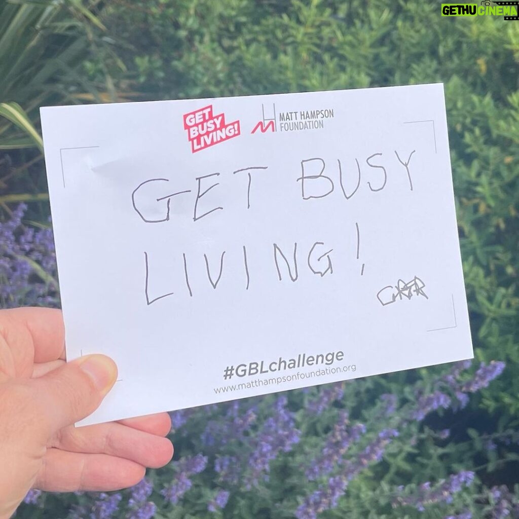 George Robinson Instagram - I’m taking part in the Matt Hampson Foundation’s Get Busy Living Challenge to help people get busy living again after a life-changing injury. I’ve written ‘Get Busy Living’ using just my mouth, donated £5 to the @hambofoundation Just Giving page (link in bio) and nominated some friends to do the same! @sophlmorg @max.fosh @georgesomner @petriealistair #GBLChallenge #getbusyliving