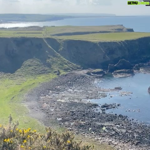 George Robinson Instagram - for all of you wannabe cliff pushers... not today The Giant's Causeway