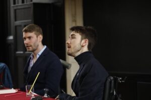 George Robinson Instagram - Was fantastic to be invited onto this panel by @waterspritecam to discuss disability in film and tv this week. If you look closely you will see a magical colour changing straw