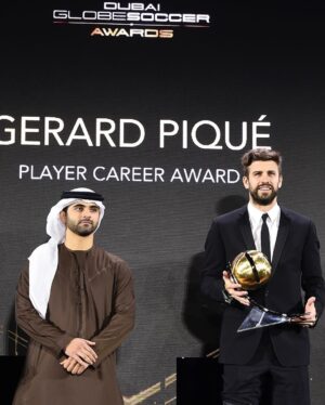 Gerard Piqué Instagram - Really honored to receive the Player Career Award! 

Thank you so much @globesoccer and congrats to all winners! 👏🏼