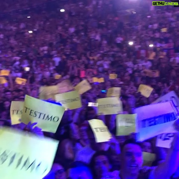 Gerard Piqué Instagram - Ple de pancartes grogues amb la paraula t’estimo al concert de la @shakira a Milan. Molt emotiu!