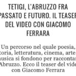 Giacomo Ferrara Instagram - Qualche giorno fa è uscito su @stylemagazineitalia il teaser di Tetigi un progetto multimediale ideato dalla fotografa @barbaraoizmud_photographer e al quale ho preso parte. Tetigi è una parola che ha un peso specifico. In latino è la prima persona del passato prossimo del verbo toccare. In senso materiale, ma anche e soprattutto concettuale: toccare per lasciare un segno. È un’indagine per raccontare l’Abruzzo. È un percorso nel quale poesia, storia, letteratura, cinema, arte e musica si confondono per dare vita ad un progetto “interventista”. Andate a vedere sul sito di #stylemagazine tutto l’articolo a riguardo. Presto ci saranno ulteriori novità. G Abruzzo, Italy