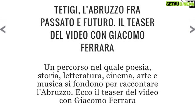 Giacomo Ferrara Instagram - Qualche giorno fa è uscito su @stylemagazineitalia il teaser di Tetigi un progetto multimediale ideato dalla fotografa @barbaraoizmud_photographer e al quale ho preso parte. Tetigi è una parola che ha un peso specifico. In latino è la prima persona del passato prossimo del verbo toccare. In senso materiale, ma anche e soprattutto concettuale: toccare per lasciare un segno. È un’indagine per raccontare l’Abruzzo. È un percorso nel quale poesia, storia, letteratura, cinema, arte e musica si confondono per dare vita ad un progetto “interventista”. Andate a vedere sul sito di #stylemagazine tutto l’articolo a riguardo. Presto ci saranno ulteriori novità. G Abruzzo, Italy