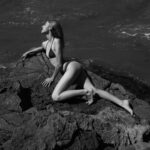 Gigi Gustin Instagram – On the rocks 🍸 Raw shot on greyscale 👽 Malibu, California