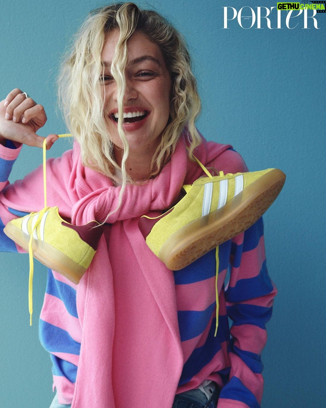 Gigi Hadid Instagram - So happy to share that our @guestinresidence Fall 2023 collection is NOW AVAILABLE at @netaporter π with exclusive styles/colors + global shipping! x photographed by @yuliagorbachenko styled by @hels_broadfoot
