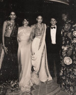 Gigi Hadid Instagram - The @nmacc.india Gala was a celebration of Indian craftsmanship, and its inspiration on fashion internationally, with the opening of the exhibit “India in Fashion: The Impact of Indian Dress and Textiles on the Fashionable Imagination,” curated by the iconic @hamishbowles! 
It was my honor and joy to showcase this masterpiece designed by @abujanisandeepkhosla 🙏  this Chikankari sari was made in the Lucknow region of India, and took a year to make; each woman who crafted it specializes in a different stitch 🤩 truly remarkable workmanship .. I’ll never forget it 💫