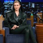 Gigi Hadid Instagram - @jimmyfallon is my favorite & it shows ! Got to catch up w my buddy last night and talk Next in Fashion Season 2 — out this FRIDAY only on @netflix 💚 big love to the @fallontonight crew photo Todd Owyoung/NBC