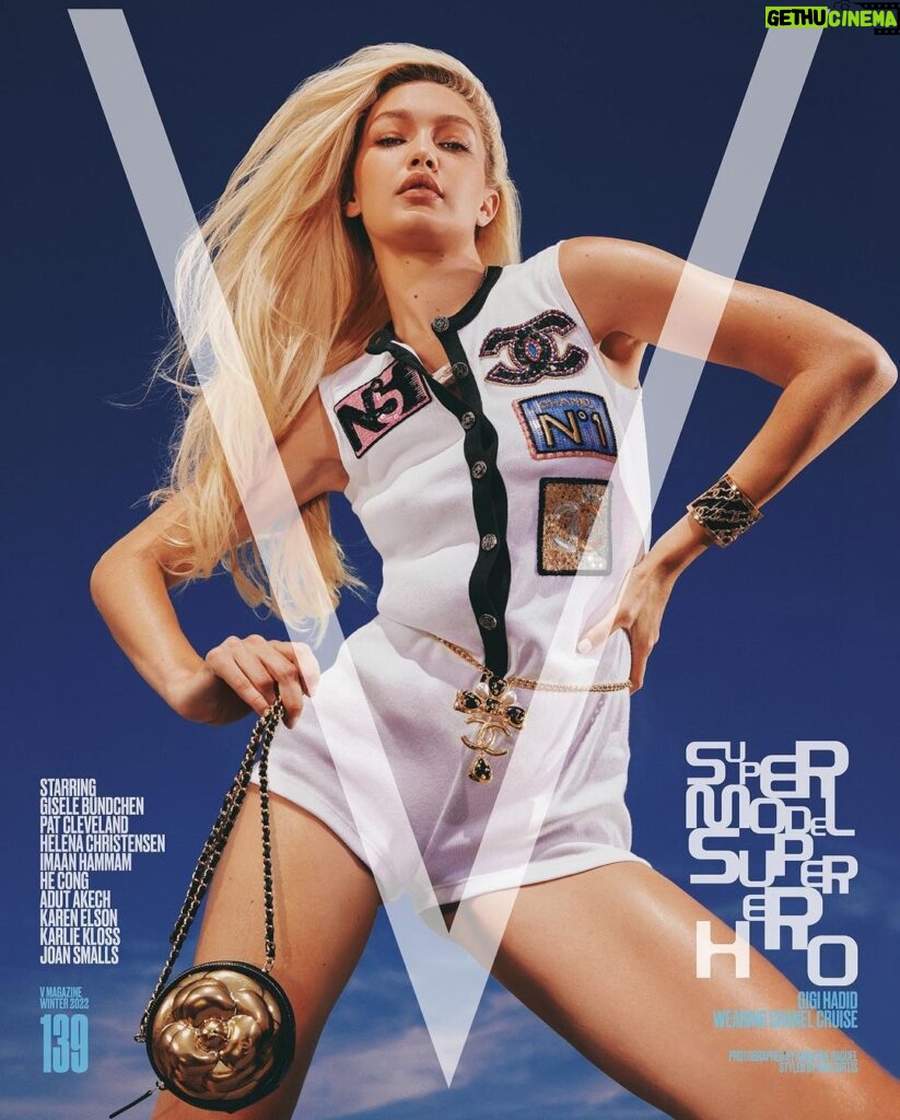 Gigi Hadid Instagram - New 💥 @vmagazine by @adrienneraquel 🥊💎 styled by @gro.curtis.studio 🏁 on stands now ! thank you for the sweet convo for this story @helenachristensen ily