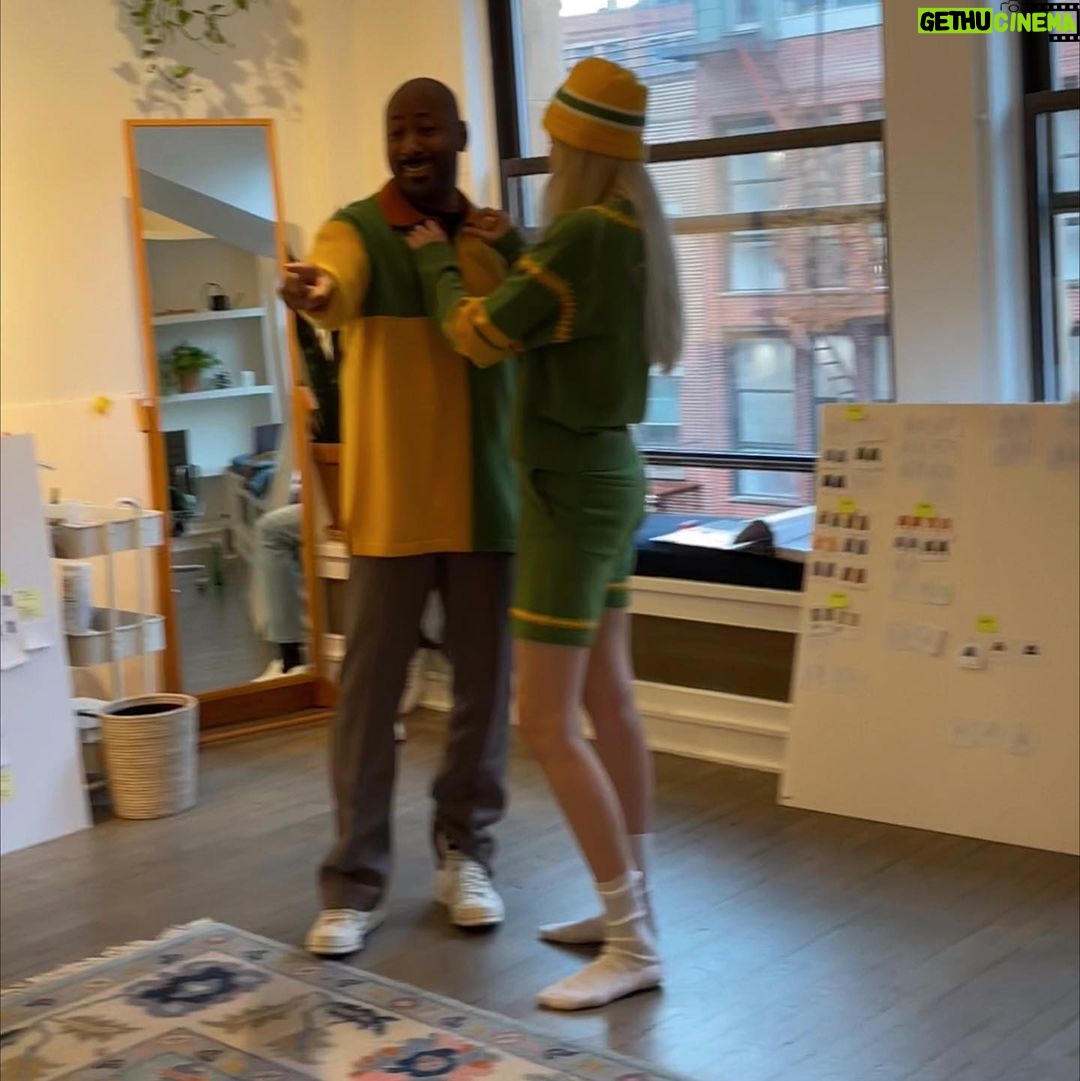Gigi Hadid Instagram - @guestinresidence ‘ VARSITY FUNK ’ in the making over the year … from color swatches to first samples, and shooting the campaign in Paris! We have fun 🫶 Now available only at guestinresidence.com ! ! 💛