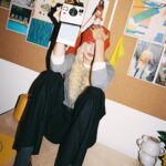 Gigi Hadid Instagram - Step into our office… @guestinresidence Fall 2023 Collection is now available at @ssense! w/ exclusives like this Striped Oversized Crew ^^ 🍒