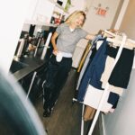 Gigi Hadid Instagram - Step into our office… @guestinresidence Fall 2023 Collection is now available at @ssense! w/ exclusives like this Striped Oversized Crew ^^ 🍒