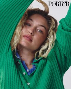 Gigi Hadid Instagram - So happy to share that our @guestinresidence Fall 2023 collection is NOW AVAILABLE at @netaporter ❣️ with exclusive styles/colors + global shipping! x thanks for a great day @portermagazine and chat @marjon_carlos — link in bio! photographed by @yuliagorbachenko styled by @hels_broadfoot