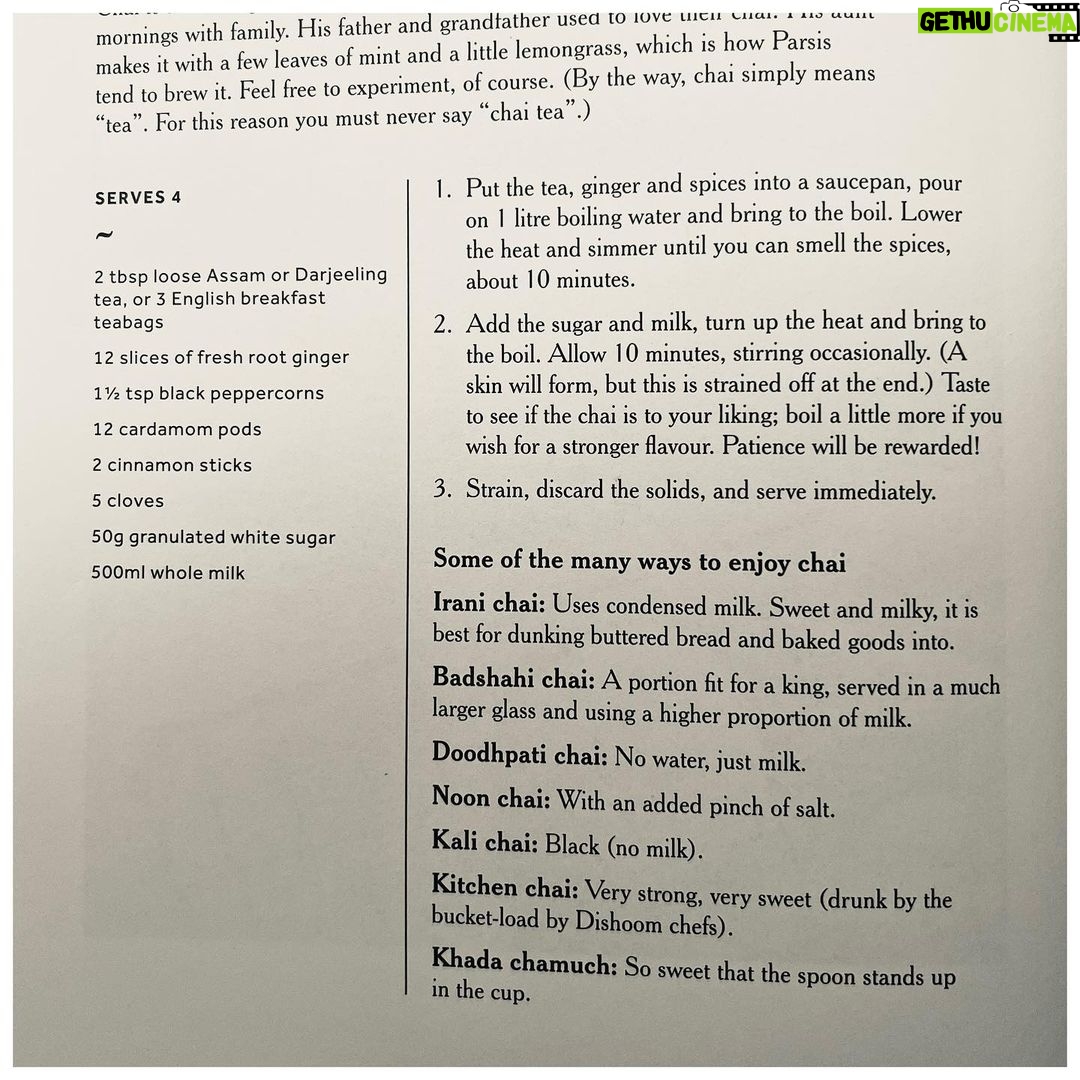 Ginnifer Goodwin Instagram - Here is how we take our cozy, almost-winter (almost daily) #chai. Also, we like @pgtips #tea bags in this @dishoom recipe. Also, it makes your kitchen smell like a hug, and it makes @joshdallas want to… hug.