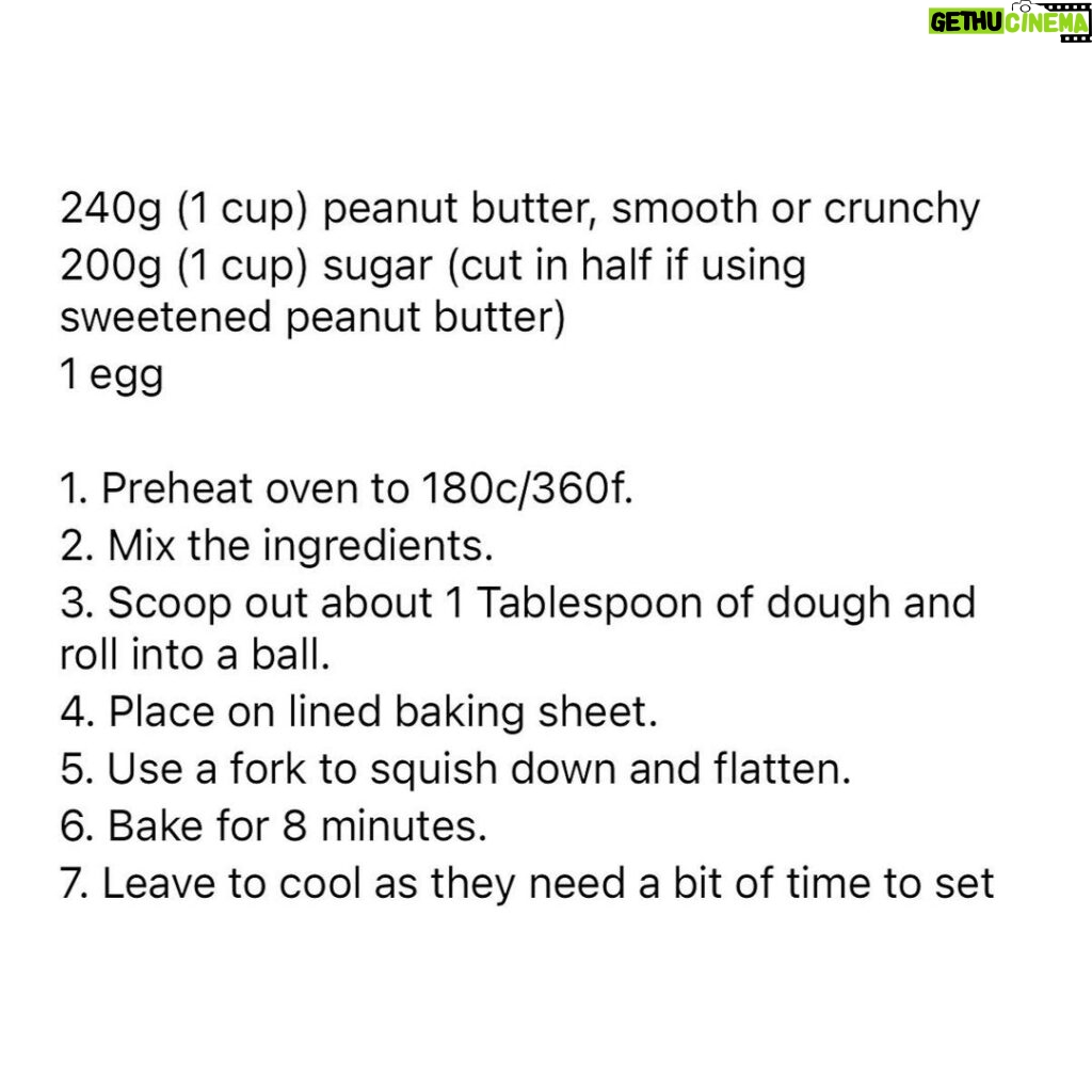 Ginnifer Goodwin Instagram - Here is a 3 ingredient peanut butter #cookies recipe by @katgoldin which becomes a 4 ingredient peanut butter cookies recipe when you (obviously) add chocolate. I recommend chilling the dough. If you recommend any kid-(as-cook)-friendly recipes, I am all ears.