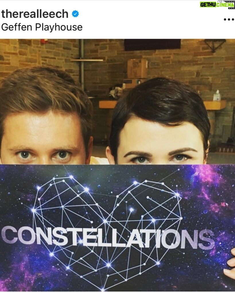 Ginnifer Goodwin Instagram - #tbt #constellations @geffenplayhouse w/ @therealleech