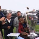 Giulia Mizzoni Instagram - Già manchi 🏆♥️ Zio Pat @patrice.evra lo sa bene dato che ha tentato il colpaccio💨… ma senza successo! 😏🤣 #championsleague #missyou #seeyousoon #solosuprime Manchester, United Kingdom