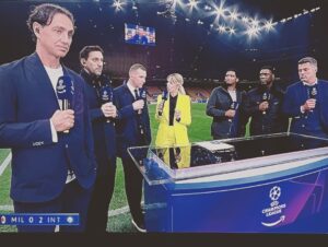 Giulia Mizzoni Instagram - È tardi, ma sto a duemila… perché una serata così, professionalmente parlando, è tanta, troppa roba. Grazie @primevideosportit, grazie ad una squadra sempre più rodata e due new entry d’eccezione come @samueletoo e @andriyshevchenko che hanno reso ancora più speciale una serata storica. Che dire? Grazie l’ho già detto? 😃🙏🏻❤️🏆

#euroderby 
#milaninter 
#championsleague 
#ucl 
#semifinal 
#grateful