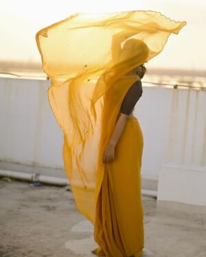 Gopika Ramesh Instagram - 💛
.
Saree: @veenavijiclothing 
📸: @_shutter__bug