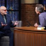 Grant Morrison Instagram - Always a great time with @sethmeyers! Thanks for having me on @latenightseth to talk about #LUDA Credit: Lloyd Bishop/NBC