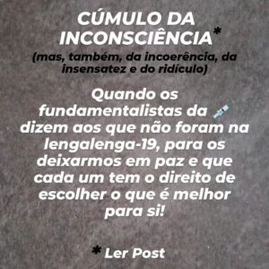 Gustavo Santos Instagram - NÓS, OS "NÃO INJETADOS", FOMOS O GRUPO DE PESSOAS, NA HISTÓRIA DA HUMANIDADE, QUE MAIS REPRESSÃO SOCIAL SOFREU, AQUELE QUE MAIOR EXCLUSÃO FAMILIAR VIVEU E AQUELE A QUEM ERA PERMITIDO TIRAR TUDO, DIFAMAR POR QUALQUER COISA E CULPAR POR TODOS OS MALES QUE ACONTECIAM NO MUNDO.

NÓS, OS "INABALÁVEIS", FOMOS ESMAGADOS, SEPARADOS E JULGADOS TODOS OS DIAS (ATÉ POR QUEM AMÁVAMOS E DIZIA QUE NOS AMAVA TAMBÉM), MAS NUNCA CEDEMOS.

EM NENHUM DE NÓS, EXISTE ARREPENDIMENTO ALGUM POR NÃO TERMOS FEITO O QUE NOS "OBRIGARAM" A FAZER.

MAS EM CADA UM DE NÓS, E DESSE IMENSO RESPEITO-PRÓPRIO, BROTOU UM SENTIMENTO DE HONRA AO ALCANCE DE MUITO POUCOS.

DE LOBOS SOLITÁRIOS, NASCERAM AUTÊNTICAS ALCATEIAS.

E O QUE VENCEMOS JUNTOS, FAZ-NOS ACREDITAR QUE PODEMOS VENCER TUDO.

É POR ISSO, POR NÃO HAVER MEDO EM NÓS, QUE CONTINUAMOS A DIFUNDIR UMA MENSAGEM DE VERDADE QUE, AO MESMO TEMPO, ALERTA E DESPERTA.

NÃO QUEREMOS TROFÉUS E MUITO MENOS TIRAR-VOS A PAZ.
QUEREMOS LIBERDADE E DIGNIDADE PARA TODOS.

QUEM VOS TIRA A PAZ, NAUFRAGANDO-VOS EM MEDO, É A MÁFIA DA COMUNICAÇÃO SOCIAL.

NÃO SOMOS NÓS.

E SIM, CADA UM TEM O DIREITO DE ESCOLHER O QUE CONSIDERA SER O MELHOR PARA SI.

MAS SERÁ QUE ISSO SÓ VALE A PARTIR DE AGORA?

E NO PASSADO, QUANDO ASSISTIAM COM DELEITE À NOSSA CRUCIFICAÇÃO, QUANDO NOS APEDREJARAM COM PEDAÇOS DE CULPA E EXCLUÍRAM DE TUDO O QUE ERA UM DIREITO NOSSO?

A VIDA DÁ MUITAS VOLTAS, MAS OS BONS SERÃO SEMPRE BONS!

E, POR ISSO, NENHUM DE NÓS PRETENDE PÔR EM VIGOR A LEI DO "OLHO POR OLHO, DENTE POR DENTE"; APENAS DESEJAMOS QUE SE UNAM A NÓS E, AO NOSSO LADO, POSSAMOS, JUNTOS, MARCHAR EM NOME DO AMOR, POR CIMA DO MEDO, DA MENTIRA E DA MALDADE.

* UMA CONSIDERAÇÃO MUITO ESPECIAL, TAMBÉM, POR TODOS AQUELES QUE, ENTRE DOSES, JÁ DESPERTARAM E NOS DERAM AS MÃOS.

ABRAÇO FORTE.