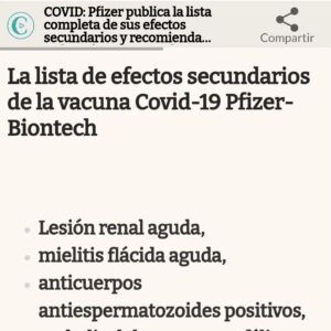 Gustavo Santos Instagram - RECORDAR (PARA) VIVER!

Esta lista foi divulgada há muito tempo

Mas aritmeticamente divulgada, depois da maioria do mundo já estar picada.

Mal saiu, partilhei-a.

A ideia era minimizar o mal e a obediência.

Hoje, e tendo em conta a propaganda crescente relativa à 💉, deixo-vos, novamente, alguns dos efeitos secundários da coisa, para que todos saibam ou se recordem do que está em causa...

... A VOSSA VIDA!

A MINHA, ESTÁ NAS MINHAS MÃOS!