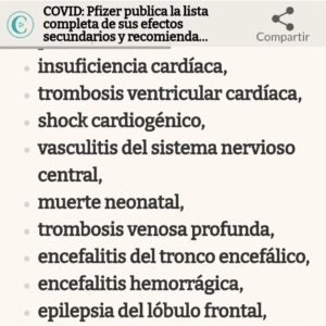 Gustavo Santos Instagram - RECORDAR (PARA) VIVER!

Esta lista foi divulgada há muito tempo

Mas aritmeticamente divulgada, depois da maioria do mundo já estar picada.

Mal saiu, partilhei-a.

A ideia era minimizar o mal e a obediência.

Hoje, e tendo em conta a propaganda crescente relativa à 💉, deixo-vos, novamente, alguns dos efeitos secundários da coisa, para que todos saibam ou se recordem do que está em causa...

... A VOSSA VIDA!

A MINHA, ESTÁ NAS MINHAS MÃOS!