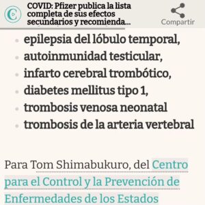 Gustavo Santos Instagram - RECORDAR (PARA) VIVER!

Esta lista foi divulgada há muito tempo

Mas aritmeticamente divulgada, depois da maioria do mundo já estar picada.

Mal saiu, partilhei-a.

A ideia era minimizar o mal e a obediência.

Hoje, e tendo em conta a propaganda crescente relativa à 💉, deixo-vos, novamente, alguns dos efeitos secundários da coisa, para que todos saibam ou se recordem do que está em causa...

... A VOSSA VIDA!

A MINHA, ESTÁ NAS MINHAS MÃOS!
