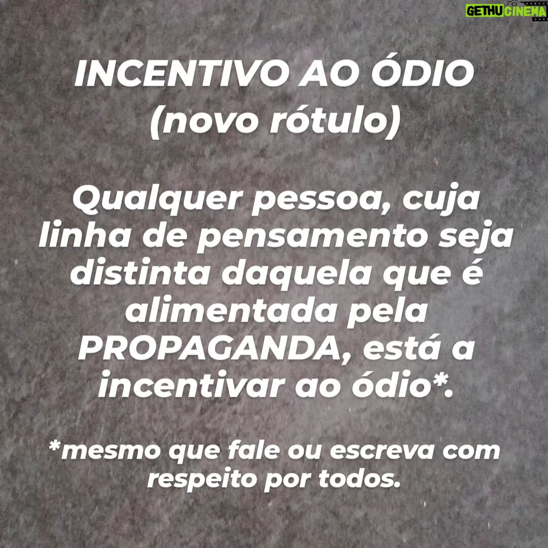 Gustavo Santos Instagram - INCENTIVO À VERDADE! À VERDADE DE CADA UM, SEM MEDO. É HORA DE DERRUBAR OS MUROS DO SILÊNCIO E EXPRESSAR O QUE SENTIMOS E PENSAMOS. SE O MUNDO ESTÁ COMO ESTÁ, É PORQUE A MAIORIA DE NÓS ESCOLHEU SUBMETER-SE AO ESTADO E ALIMENTAR-SE DE GELADOS COM A TESTA, DISTRIBUÍDOS PELA COMUNICAÇÃO SOCIAL. A RESPONSABILIDADE DE TUDO O QUE DIGO OU ESCREVO, COMEÇA NA PRIMEIRA FRASE E ACABA NA ÚLTIMA. O QUE DIZEM EM CIMA DISSO OU SOBRE ISSO, NÃO É DA MINHA CONTA; AINDA ASSIM, E PARA QUE FIQUEM SABENDO, TEM TODO O MEU RESPEITO, MESMO QUE VENHA COM RAIVA, DESCONTROLADO OU COMO DESABAFO. TEMOS TODOS DE APRENDER A LIDAR COM A VERDADE DO OUTRO, MESMO QUE NOS DOA. TEMOS TODOS DE SABER ACEITÁ-LA, POIS DELA CHEGAM LIÇÕES PODEROSÍSSIMAS... PARA NÓS. E SÓ ASSIM SEREMOS LIVRES, INDIVIDUAL E COLETIVAMENTE. ABRAÇO FORTE.