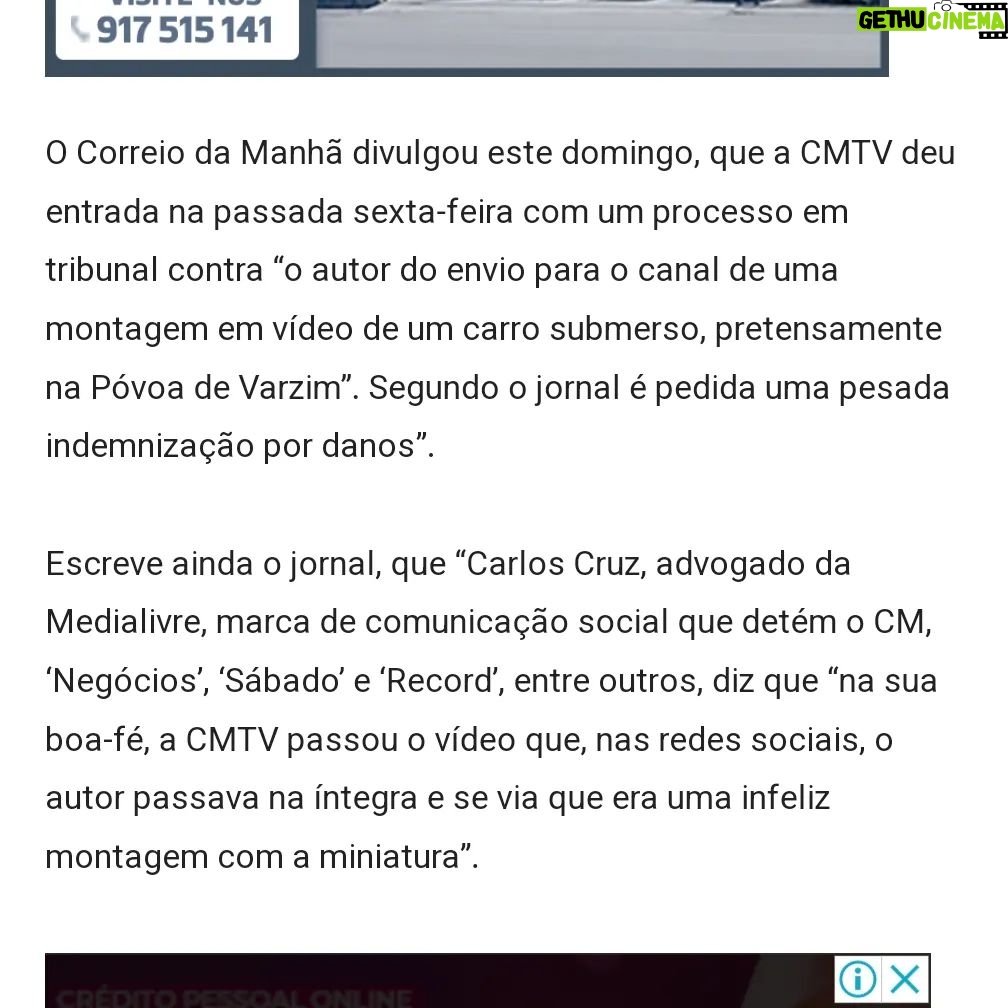 Gustavo Santos Instagram - Há uns meses, partilhei esta encrenca, passada em direto neste canal. Dei a minha opinião, como dou sempre, e bola para a frente. Só que há dois dias, vi esta notícia e venho, tendo em conta o descalabro do que li, partilhar, novamente, o que interpreto. Então, em vez de se responsabilizarem pela incompetência e pela fome desmesurada que têm de caos (tudo pelas audiências), escudam-se na "boa fé" do canal (tão bonzinhos que eles são) e vão, então, processar ferozmente o autor da brincadeira. Seria a mesma coisa que me escreverem um livro, publicá-lo sem saber o que lá estava escrito e depois processar a pessoa que mo escreveu porque não gostei do que li. Ou seja, culpar a pessoa porque acreditei nela sem a conhecer de lado nenhum, assim como às suas intenções. Que vergonha. Péssimo exemplo público. Muita sorte para o autor do vídeo. Espero que encontre alguém à altura para defender a sua liberdade (para brincar). E concluo, num mundo um bocadinho melhor, este canal não existiria. Abraço forte.