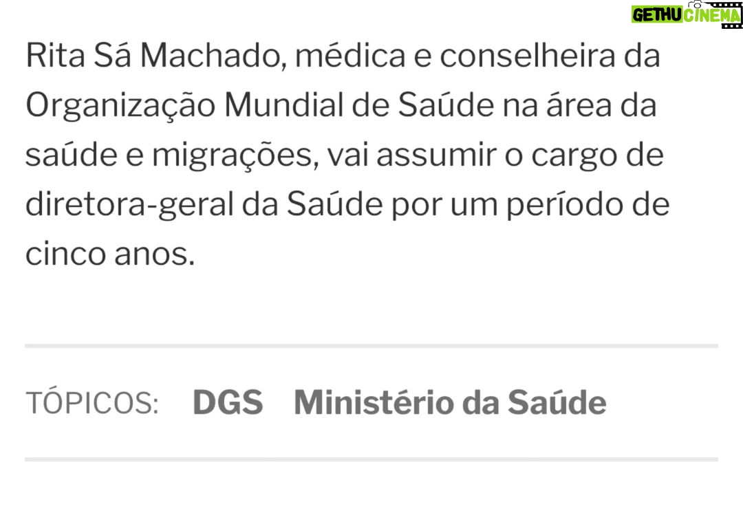 Gustavo Santos Instagram - DGS E OMS, SEMPRE DE MÃOS DADAS, RUMO AO CONTROLO DO POVO PORTUGUÊS. A NOVA DIRETORA-GERAL DA SAÚDE, PARA OS PRÓXIMOS 5 ANOS, É CONSELHEIRA DA ORGANIZAÇÃO MUNDIAL DE SAÚDE NAS ÁREAS DA SAÚDE E MIGRAÇÃO. TENDO EM CONTA OS INTERESSES OBSCUROS DESSA ORGANIZAÇÃO CRIMINOSA, EU DIRIA QUE FOI NA MOUCHE! TINHA DE SER ELA! COMO TAL, E OBVIAMENTE, ISTO NÃO TEM NADA A VER COM O DEMÉRITO DOS OUTROS. VAMOS VER O QUE AÍ VEM... CUIDEM DA VOSSA SAÚDE!