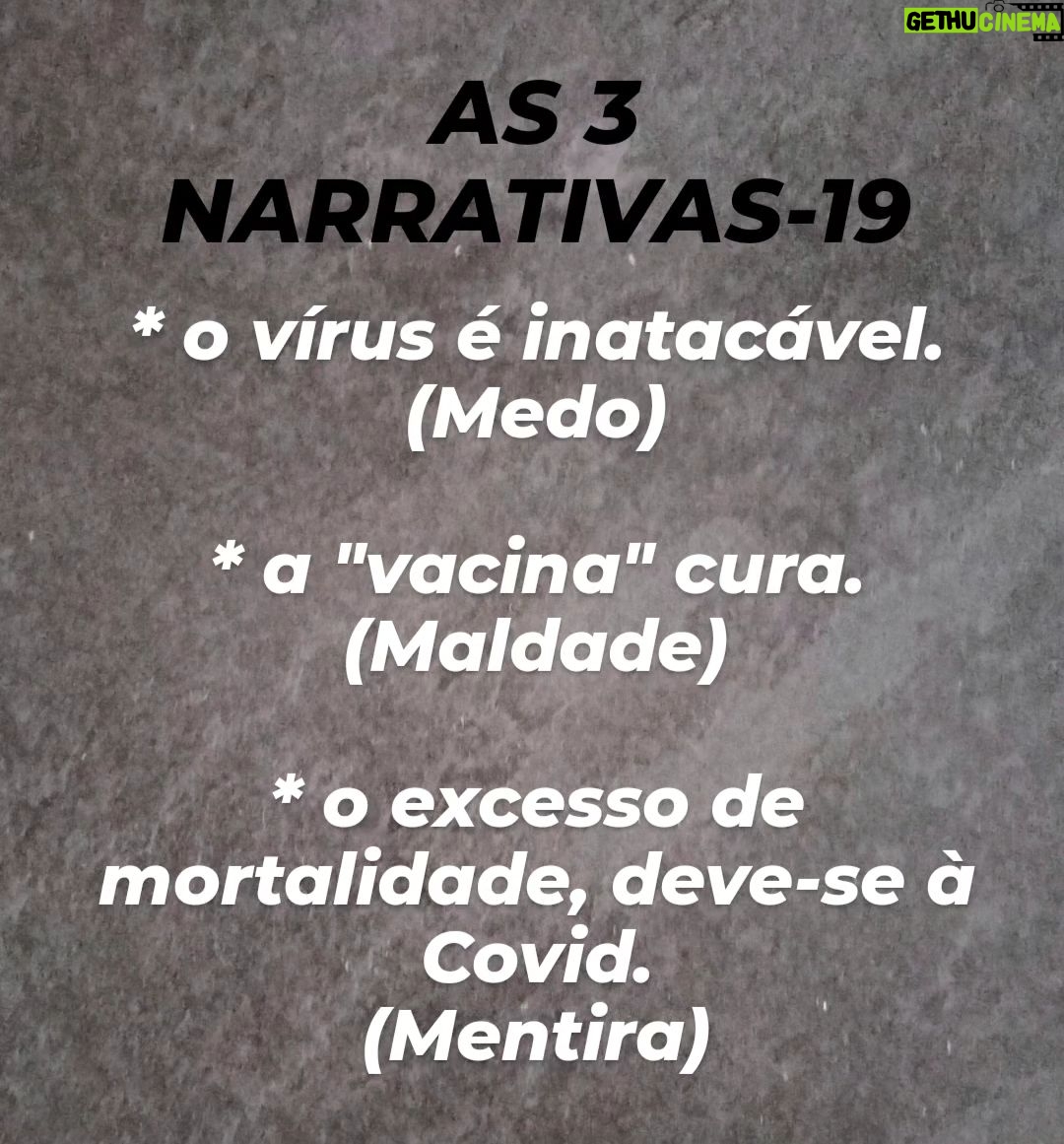 Gustavo Santos Instagram - AS TRÊS TANGAS QUE NOS CONTARAM EM DIFERENTES MOMENTOS, ESTRATEGICAMENTE ORQUESTRADOS COM OS GOVERNOS E COM A COMUNI"COAÇÃO" SOCIAL, PARA NOS ASSUSTAR, FERIR E CONTINUAR A ENGANAR. NÃO OBEDEÇAM MAIS! PESSOAS LIVRES, NÃO TÊM MEDO. PESSOAS COM DIGNIDADE, NÃO PERMITEM QUE LHES FAÇAM MAL. PESSOAS SOBERANAS, NÃO SE DEIXAM ENGANAR. SEGUIMOS JUNTOS.