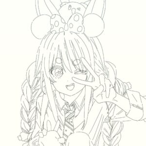 HASU Instagram - ラフスケッチ、線画